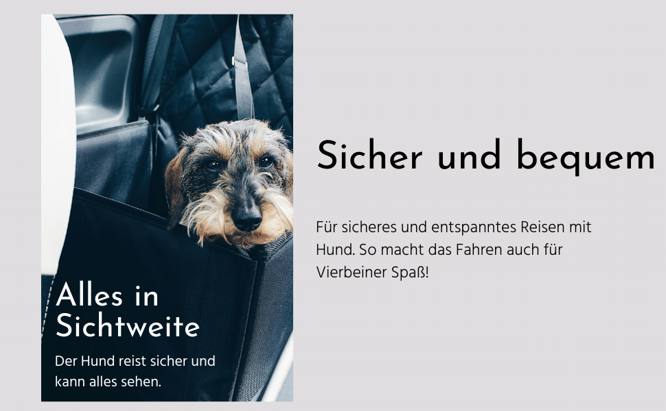 riijk Tiertransporttasche Auto - Hundesitz bis 12,00 kg, Hunde